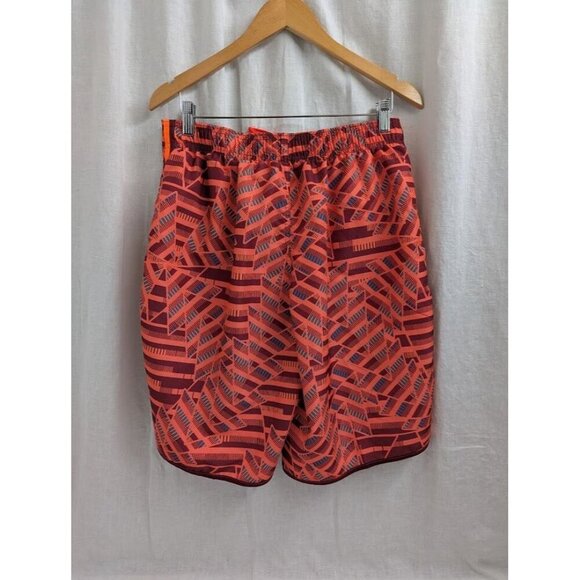 Nike Men's size Medium geometric swim shorts, orange burgundy, neon, lined O13 - Picture 5 of 11